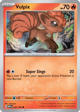 Vulpix - 037/165 - Common - Reverse Holofoil