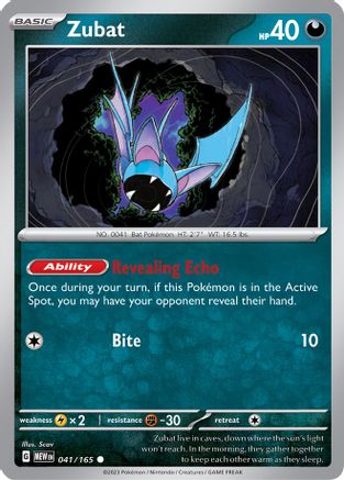 Zubat - 041/165 - Common - Reverse Holofoil