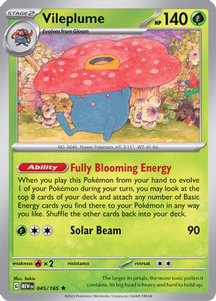 Vileplume - 045/165 - Rare - Reverse Holofoil