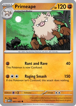 Primeape - 057/165 - Uncommon - Reverse Holofoil