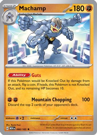 Machamp - 068/165 - Rare - Reverse Holofoil