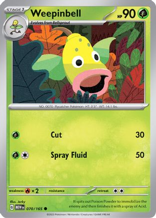 Weepinbell - 070/165 - Common - Reverse Holofoil