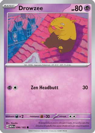Drowzee - 096/165 - Common - Reverse Holofoil