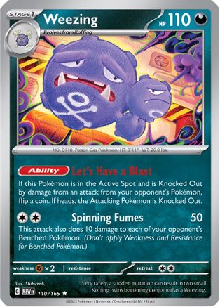 Weezing - 110/165 - Rare - Holofoil