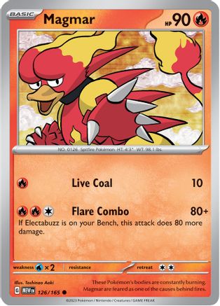 Magmar - 126/165 - Common - Reverse Holofoil