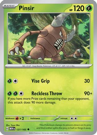 Pinsir - 127/165 - Uncommon - Reverse Holofoil