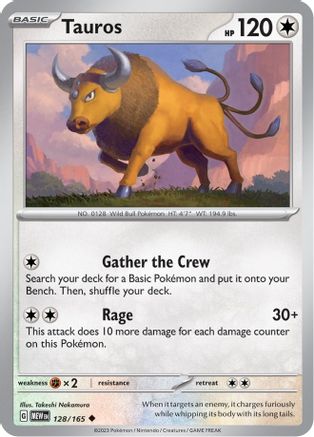 Tauros - 128/165 - Uncommon - Reverse Holofoil