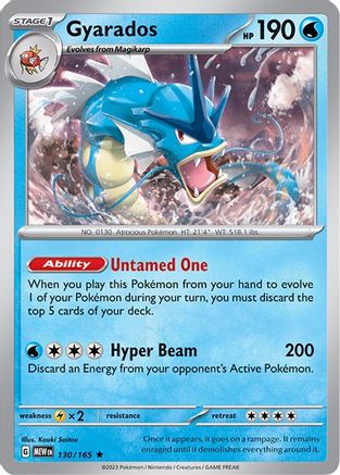 Gyarados - 130/165 - Rare - Reverse Holofoil