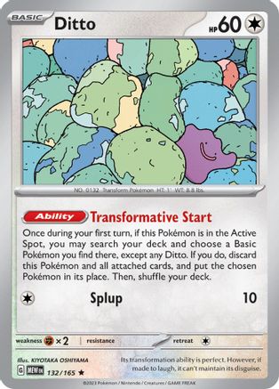 Ditto - 132/165 - Rare - Reverse Holofoil