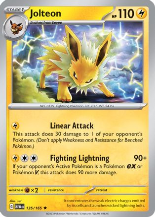 Jolteon - 135/165 - Rare - Holofoil