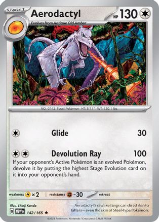 Aerodactyl - 142/165 - Rare - Reverse Holofoil