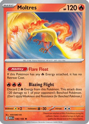 Moltres - 146/165 - Rare - Reverse Holofoil