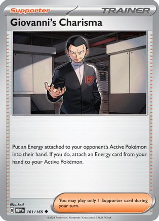 Giovanni's Charisma - 161/165  - Uncommon - Reverse Holofoil