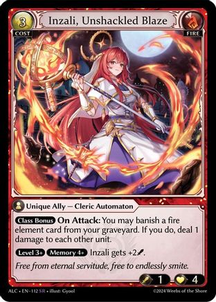 Inzali, Unshackled Blaze (112) -  Super Rare