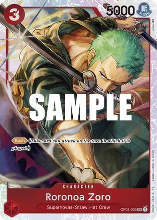 Roronoa Zoro - OP01-025 (Ultra Deck: Les trois capitaines) (OP01-025) - Super Rare