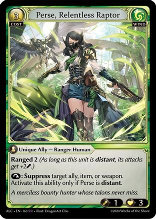 Perse, Relentless Raptor (163) -  Super Rare