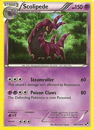 Scolipede - 54/114 (Cracked Ice Holo)  - Holo Rare - Holofoil