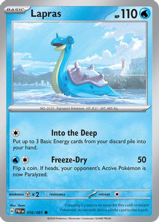 Lapras - 016/091 - Common - Reverse Holofoil