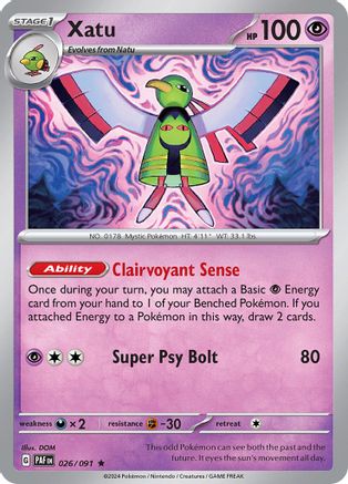 Xatu - 026/091  - Rare - Reverse Holofoil