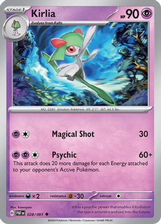 Kirlia - 028/091 - Peu commune - Holofoil inversé