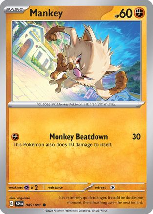 Mankey - 045/091  - Common - Reverse Holofoil