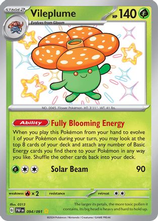 Vileplume - 094/091 - Shiny Rare - Holofoil