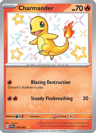Charmander - 109/091  - Shiny Rare - Holofoil