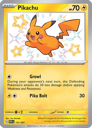 Pikachu - 131/091  - Shiny Rare - Holofoil