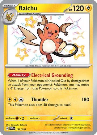 Raichu - 132/091 - Rare Brillante - Holographique