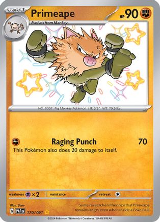 Primeape - 170/091  - Shiny Rare - Holofoil