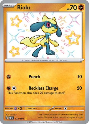 Riolu - 173/091 - Shiny Rare - Holofoil