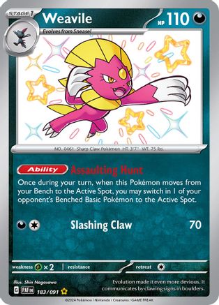 Weavile - 183/091 - Shiny Rare - Holofoil