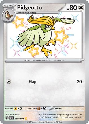 Pidgeotto - 197/091 - Shiny Rare - Holofoil