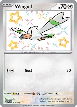 Wingull - 203/091 - Shiny Rare - Holofoil