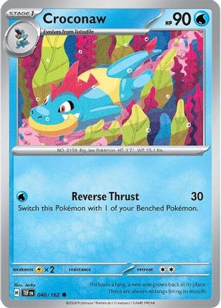Croconaw - 040/162 - Common - Reverse Holofoil