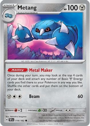 Metang - 114/162 - Common - Reverse Holofoil