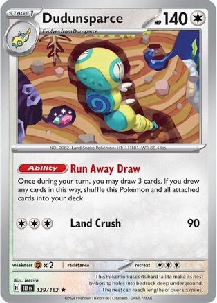 Dudunsparce - 129/162 - Rare - Reverse Holofoil