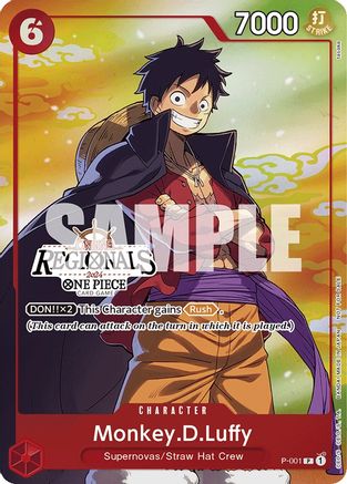 Monkey.D.Luffy (001) (Tournoi Régional en Ligne 2024 Vol. 2) [Participant] (P-001) - Promo