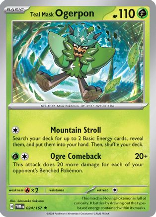 Ogerpon Masque Turquoise - 024/167 - Rare - Holofoil Inversé