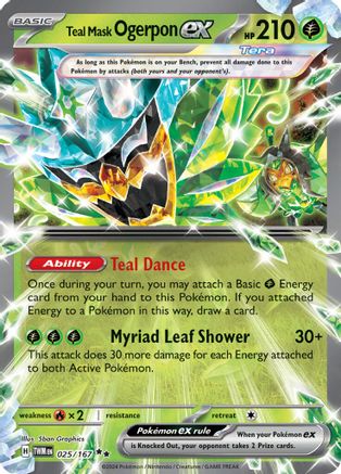 Ogerpon Masque Turquoise ex - 025/167 - Double Rare - Holographique