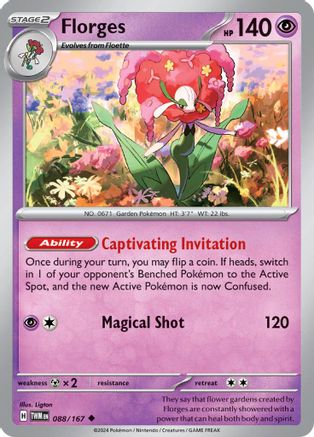 Florges - 088/167 - Peu Commune - Holofoil Inversée