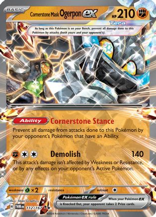 Masque Fondamental Ogerpon ex - 112/167 - Double Rare - Holographique