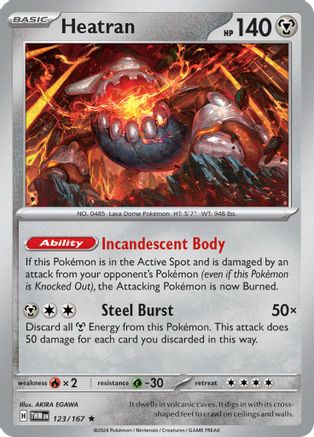Heatran - 123/167 - Rare - Holofoil inversé