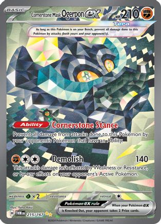 Cornerstone Mask Ogerpon ex - 215/167  - Special Illustration Rare - Holofoil
