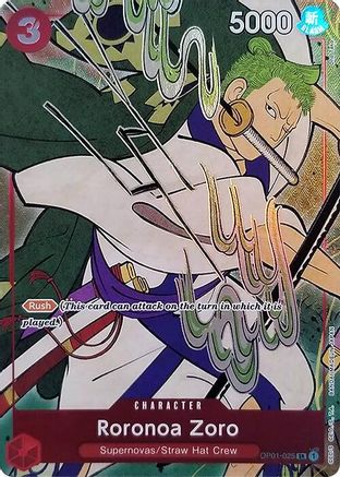 Roronoa Zoro (English Version 1st Anniversary Set) (OP01-025)  -  Super Rare