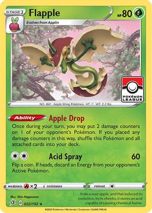 Flapple - 022/192 (League Promo)  - Promo - Reverse Holofoil