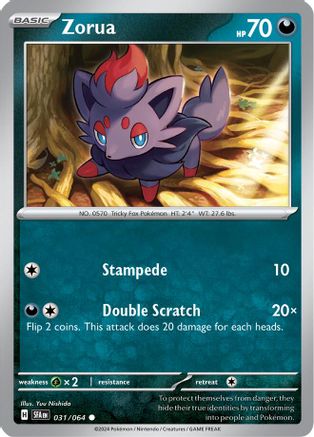 Zorua - 031/064  - Common - Reverse Holofoil