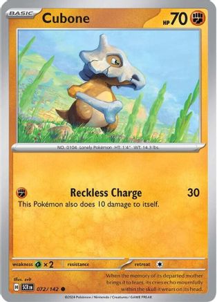 Cubone - 072/142 - Common - Reverse Holofoil