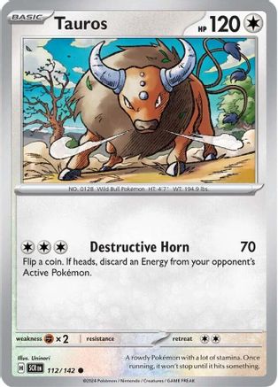Tauros - 112/142 - Common - Reverse Holofoil