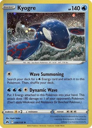 Kyogre - 036/159 (Pixel Holo)  - Holo Rare - Holofoil